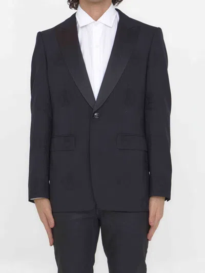 Burberry Men Oak Leaf Crest Tuxedo Jacket In Black