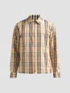 Burberry Check-pattern Zip-fastening Overshirt In Neutral