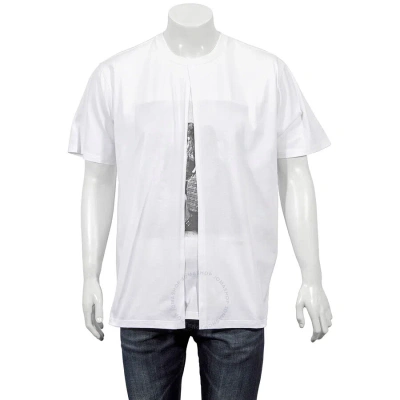 Burberry Men's Optic White Victorian Portrait Print Cotton Oversized T-shirt