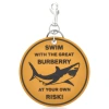 Burberry Men's Orange Shark Key Ring In Orange