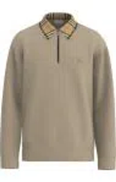 Burberry Men Organic Cotton Half-zip Sweater In Gray