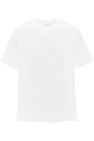 Burberry Men's Oversized Ekd Embroidered T-shirt In White For Fw23