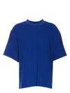 Burberry T-shirt In Spugna Di Cotone In Azure