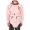BURBERRY BURBERRY MEN'S PALE PINK CUT-OUT HEM TWO-TONE COATED NYLON PARKA