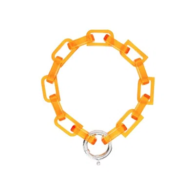 Burberry Men's Palladio/orange Palladium-plated Clasp Chain-link Necklace In Gold