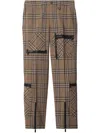 Burberry Cargo Pants Check Pattern In Silk Blend In Multi