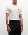 Burberry Mens Salt Ekd-embroidered Short-sleeve Cotton-jersey T-shirt In Salt