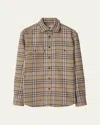 Burberry Men's Check Flannel Button-down Shirt In Beach/linden Check