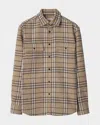 Burberry Men's Check Flannel Button-down Shirt In Beach/linden Check