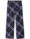 Burberry Plaid-check Straight-leg Trousers In Vine