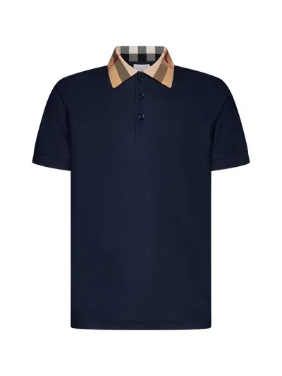 Burberry Polo In Cotone "" In Blue