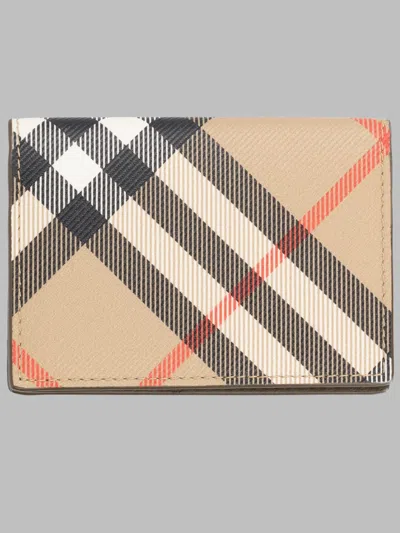 Burberry Men's Polyurethane & Cotton Wallet In Beige
