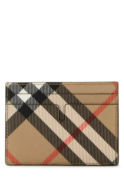 Burberry Embroidered Canvas Card Holder In Multicolor