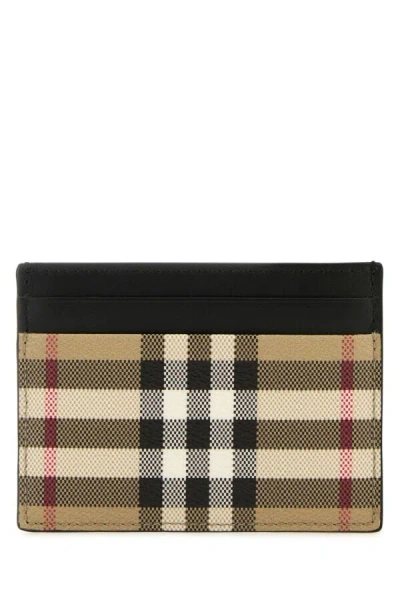 Burberry Men Printed Canvas Card Holder In Multicolor