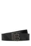 Burberry Check And Leather Reversible Tb Belt