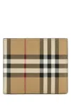 Burberry Check Pattern Hipfold Wallet With Smooth Leather Interior In Brown