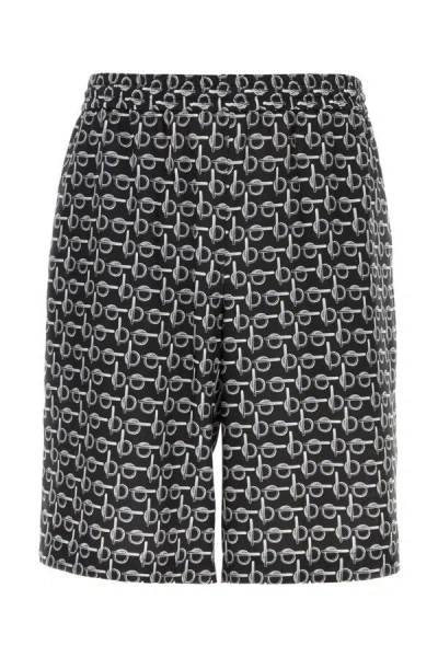 BURBERRY BURBERRY MEN PRINTED SILK BERMUDA SHORTS