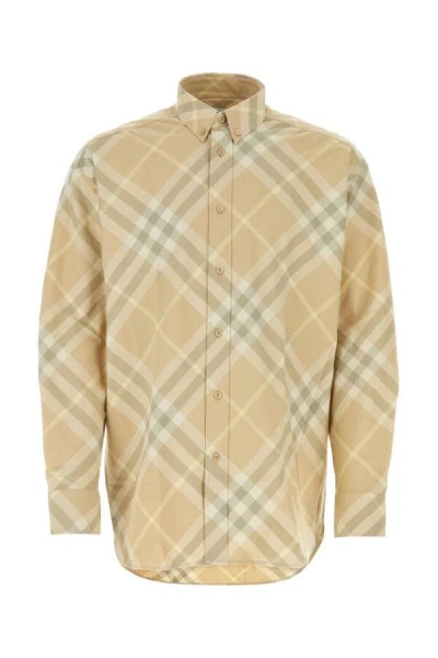 Burberry Men Printed Twill Shirt In Multicolor