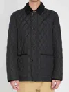 Burberry Corduroy-trimmed Quilted Nylon Barn Jacket In Black