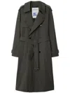 Burberry Gabardine-weave Trench Coat In Graphite