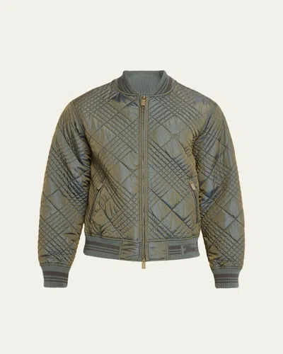 Burberry Men's Rakewood Micro Check-stitch Bomber Jacket