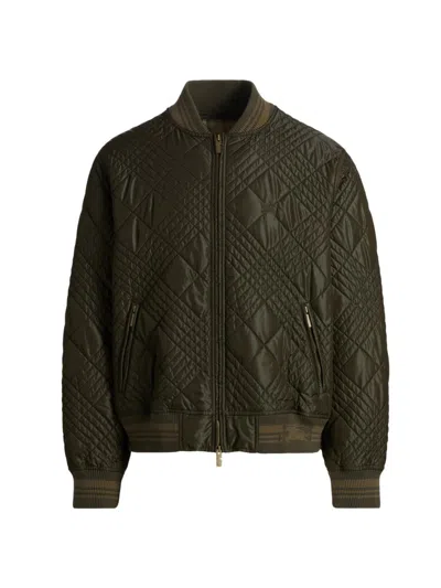 Burberry Men's Rakewood Quilted Bomber Jacket In Green