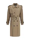 Burberry Long Double-breasted Trench Coat Beige In Brown