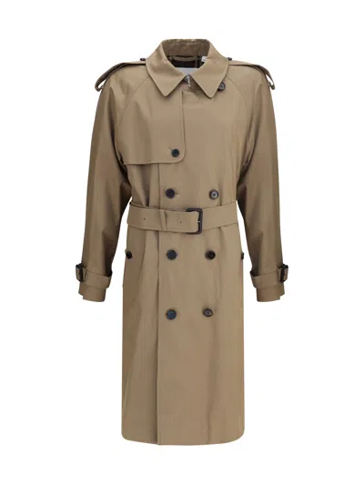 Burberry Long Cotton Gabardine Trench Coat In Neutral