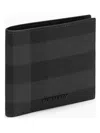 Burberry Check Coated Canvas Bifold Wallet In Charcoal