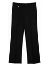 Burberry Suit Pants In Navy Blue Wool. Straight-leg Cut. Zippered Closure And Belt Clip. In Black