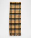 Burberry Men's Reversible Cashmere Check Scarf In Sand