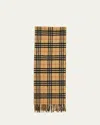 Burberry Men's Reversible Cashmere Check Scarf In Sand