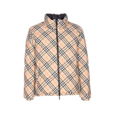 Burberry Reversible Check Puffer Jacket In Neutral