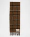 Burberry Reversible Check Cashmere-wool Scarf In Nest