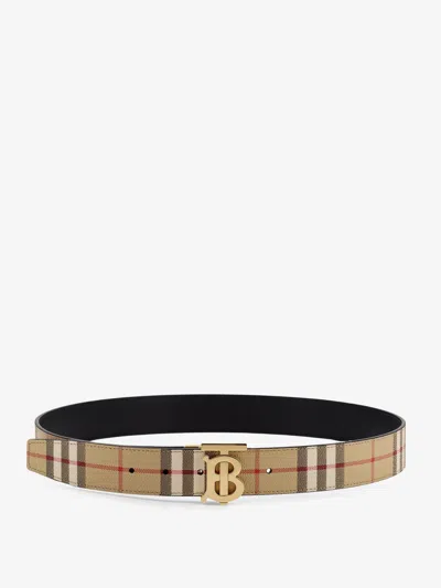 Burberry Men Reversible Leather Belt In Brown