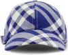 Burberry Baseball Cap With Tartan Pattern In Blue