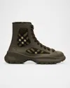 Burberry Boulder Rubber Boulder Ankle Boots In Lochheather Chk