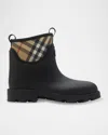 Burberry Marsh Stamp Rubber Ankle Boots In Black