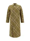 Burberry Beige Check Coat In Multicolor