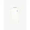 Burberry Mens Salt Ekd-embroidered Short-sleeve Cotton-jersey T-shirt In Salt