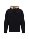 Burberry Black Check Hood Cotton Hoodie