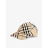 BURBERRY BURBERRY MEN'S SAND CHECKED BRAND-EMBROIDERED COTTON-BLEND CAP