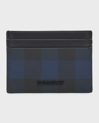Burberry Men's Sandon Check And Leather Card Holder In Multi