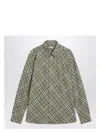 Burberry Embroidered Poplin Shirt With Button Cuffs In Green