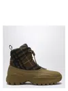Burberry Scoot Trek Ankle Boot With Check Pattern In Brown