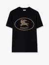 Burberry Black Cotton Knight Stamp T-shirt In Black
