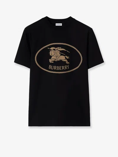 Burberry Men Seth Cotton T-shirt 70% Organic Cotton 30% Cotton In Black