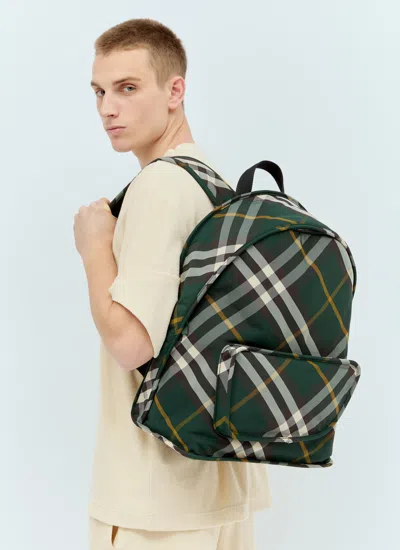 Burberry Men Shield Backpack In Green