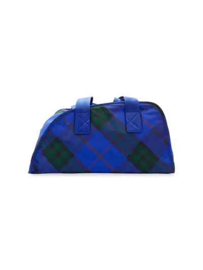 Burberry Men's Shield Check Duffel Bag In Neutral