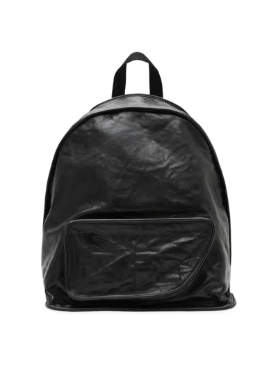 Burberry Men's Shield Leather Backpack In Black
